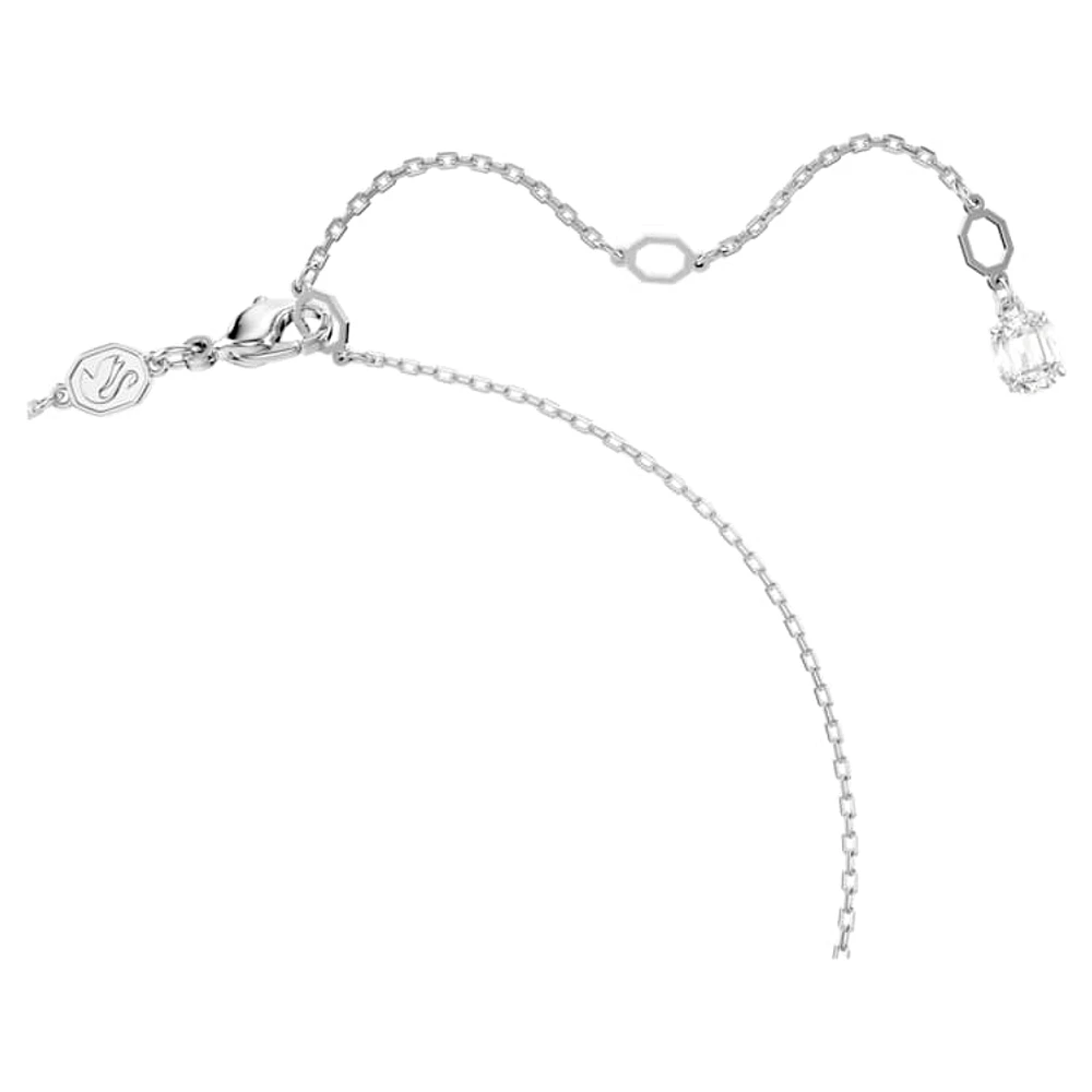 Hyperbola pendant, Infinity, White, Rhodium plated by SWAROVSKI