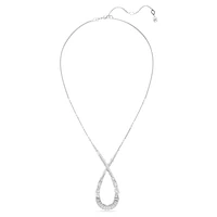 Hyperbola pendant, Mixed cuts, Infinity, White, Rhodium plated by SWAROVSKI