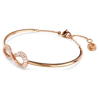 Hyperbola bangle, Infinity, White, Rose gold-tone plated by SWAROVSKI