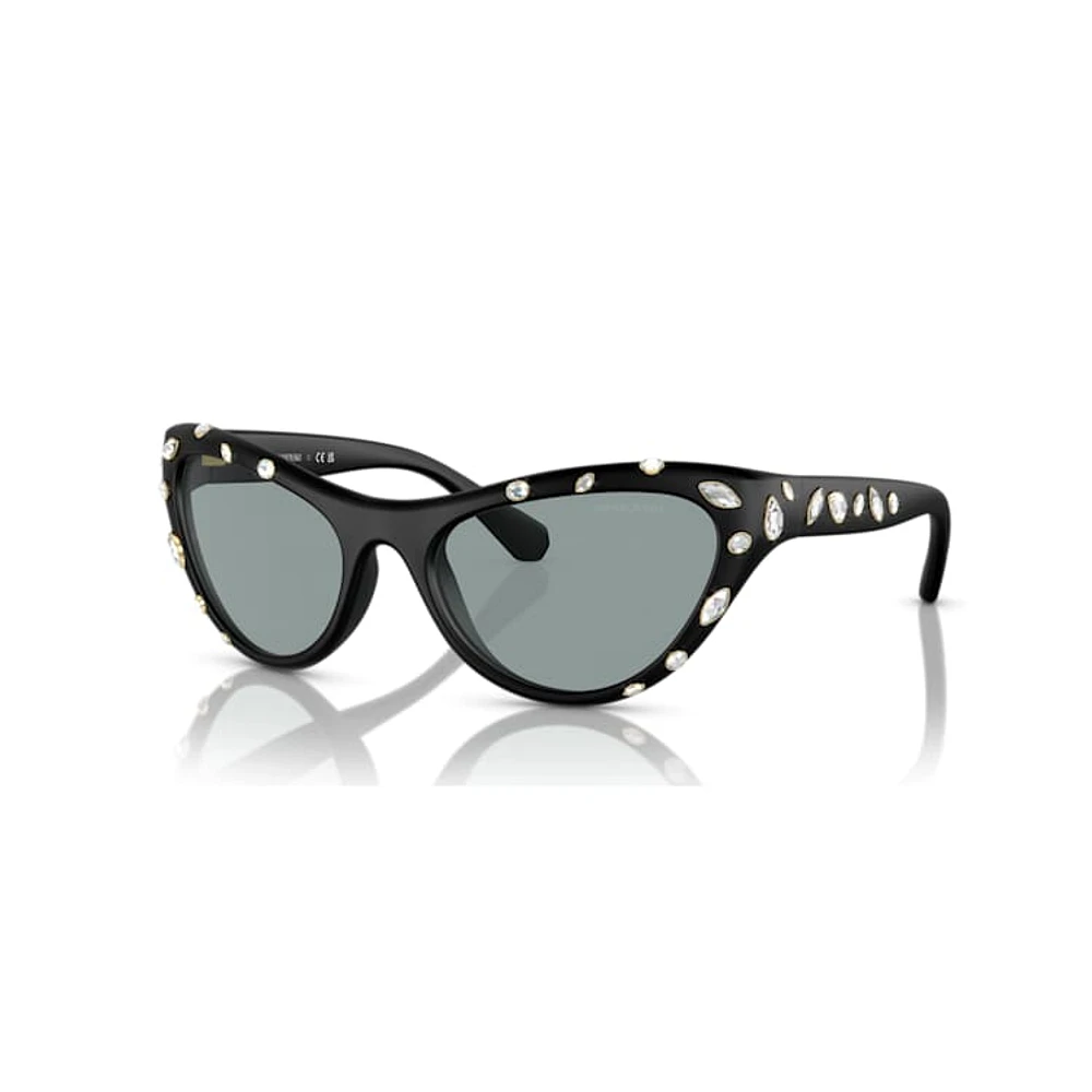 Sunglasses, Cat-Eye shape, SK6007, Black by SWAROVSKI