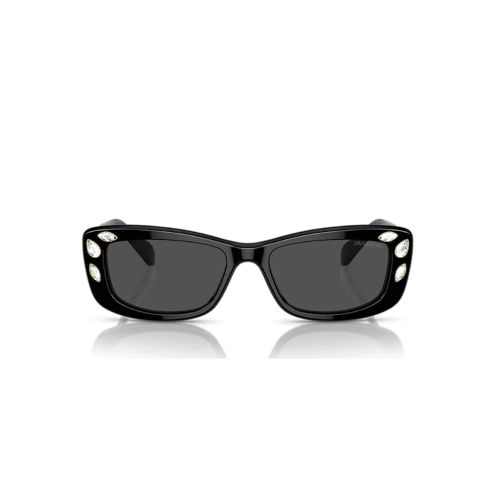 Sunglasses, Rectangular shape, SK6008, Black by SWAROVSKI