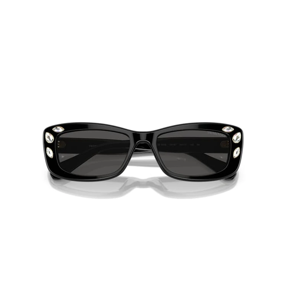 Sunglasses, Rectangular shape, SK6008, Black by SWAROVSKI