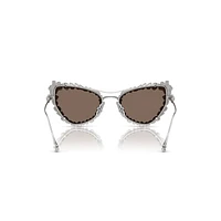 2 in 1 clip-on sunglasses, Statement, Cat-eye shape, SK7011, White by SWAROVSKI