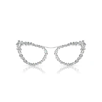 2 in 1 clip-on sunglasses, Statement, Cat-eye shape, SK7011, White by SWAROVSKI