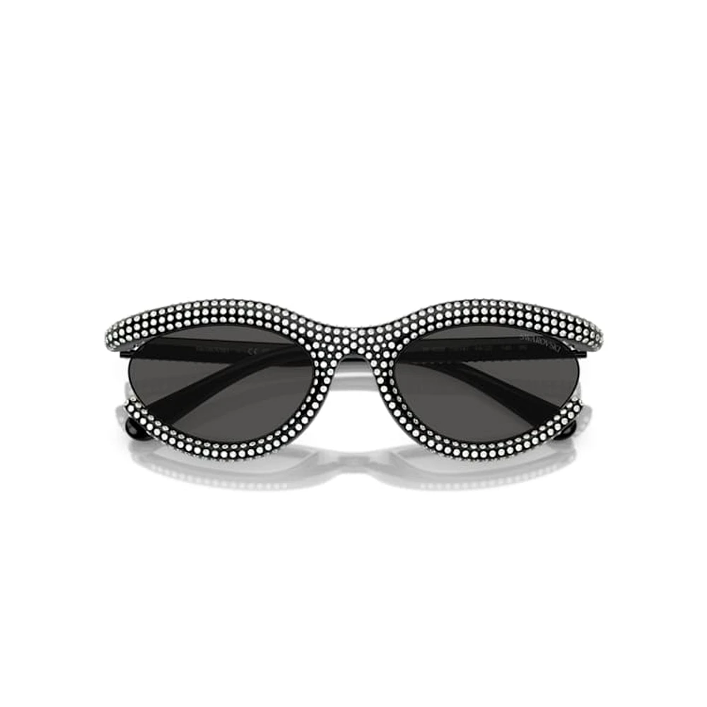 Sunglasses, Oval shape, SK6006, Black by SWAROVSKI