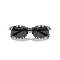 Sunglasses, Oval shape, SK6006, Black by SWAROVSKI