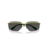 Sunglasses, Rectangular shape, SK7001, Black by SWAROVSKI