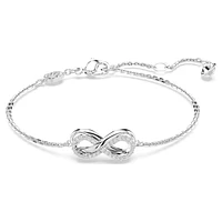 Hyperbola bracelet, Infinity, White, Rhodium plated by SWAROVSKI