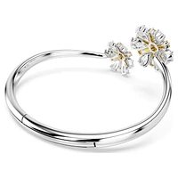 Idyllia bangle, Flower, Yellow, Rhodium plated by SWAROVSKI