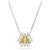 Idyllia pendant, Flower, Yellow, Rhodium plated by SWAROVSKI