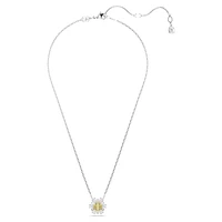 Idyllia pendant, Flower, Yellow, Rhodium plated by SWAROVSKI