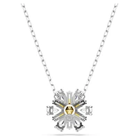 Idyllia pendant, Flower, Yellow, Rhodium plated by SWAROVSKI