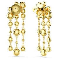 Imber drop earrings, Round cut, Chandelier, White, Gold-tone plated by SWAROVSKI