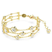 Imber wide bracelet, Round cut, Gold-tone plated by SWAROVSKI