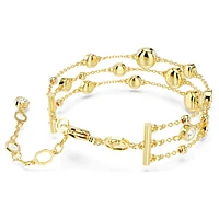 Imber wide bracelet, Round cut, Gold-tone plated by SWAROVSKI