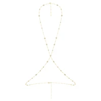 Imber body chain, Round cut, White, Gold-tone plated by SWAROVSKI