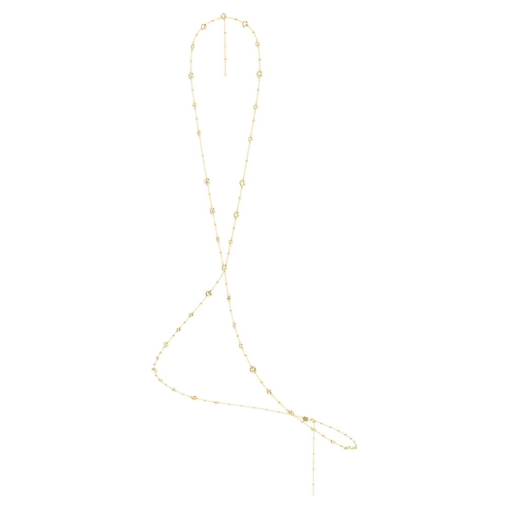 Imber body chain, Round cut, White, Gold-tone plated by SWAROVSKI