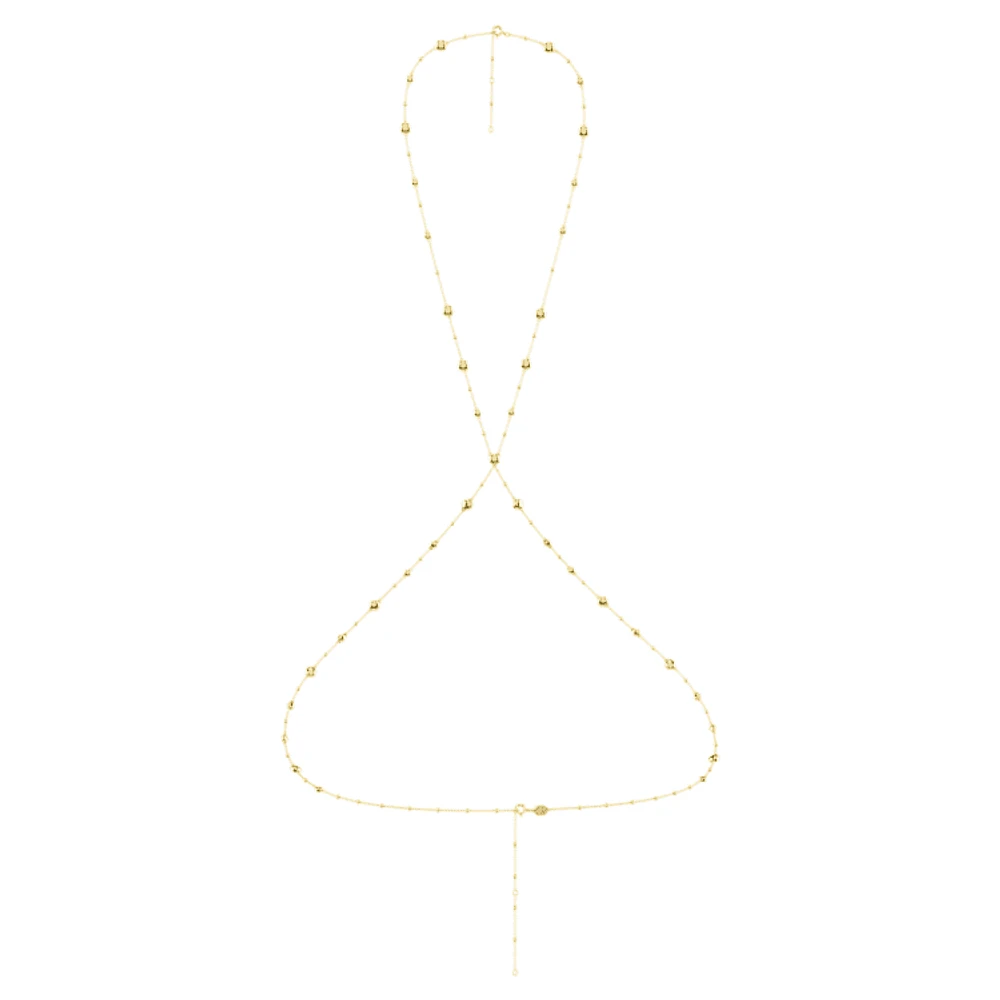 Imber body chain, Round cut, White, Gold-tone plated by SWAROVSKI