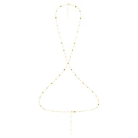 Imber body chain, Round cut, White, Gold-tone plated by SWAROVSKI