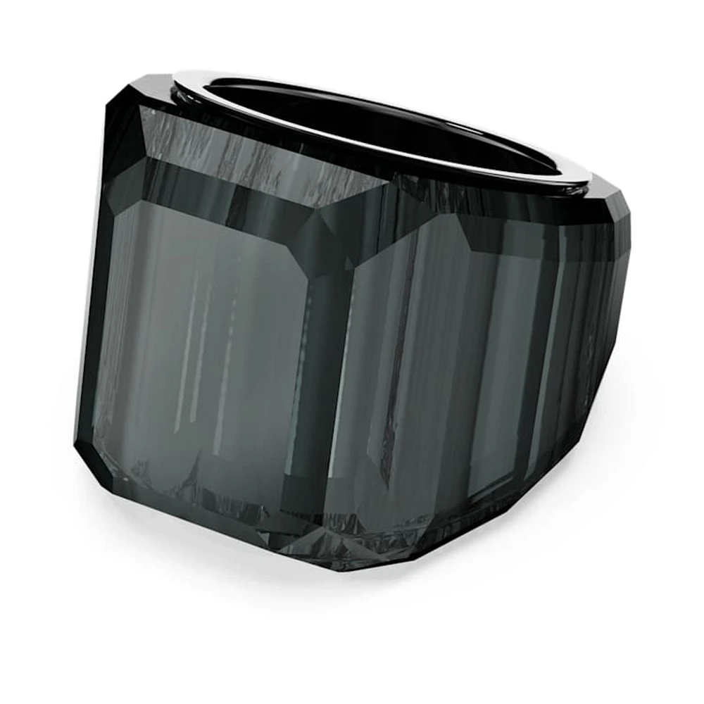 Lucent cocktail ring, Black, Ruthenium plated by SWAROVSKI