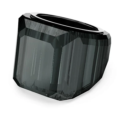 Lucent cocktail ring, Black, Ruthenium plated by SWAROVSKI