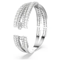 Hyperbola cuff, Mixed cuts, Infinity, White, Rhodium plated by SWAROVSKI