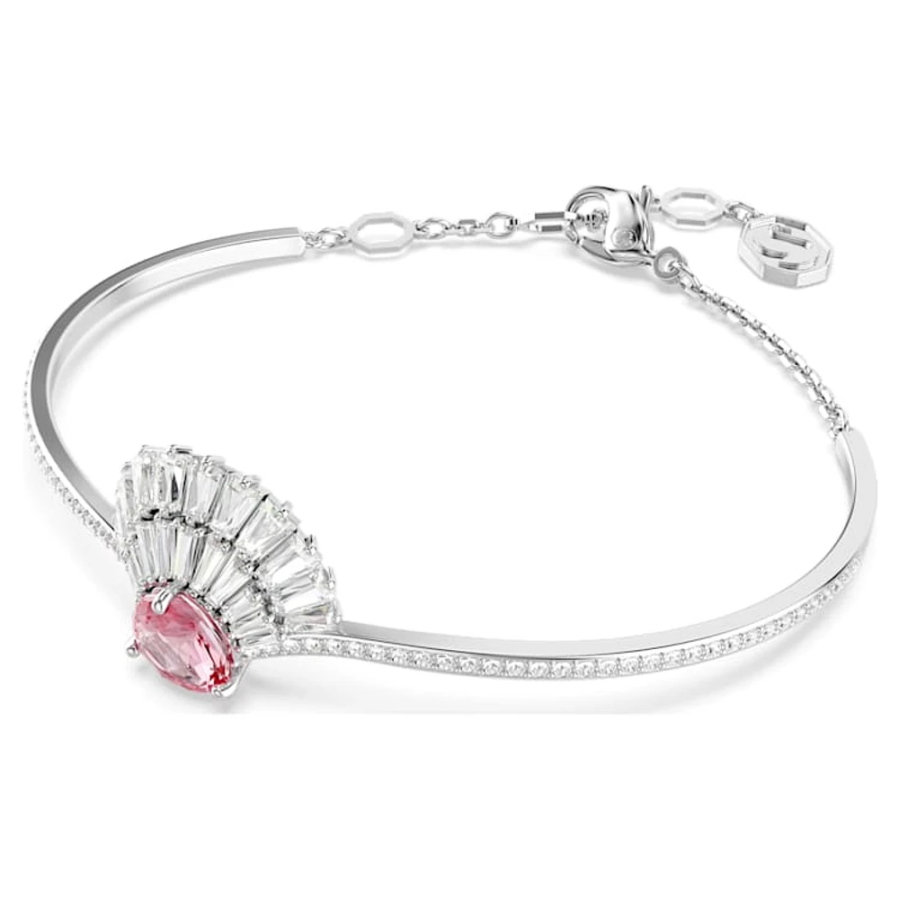 Idyllia bangle, Shell, Pink, Rhodium plated by SWAROVSKI