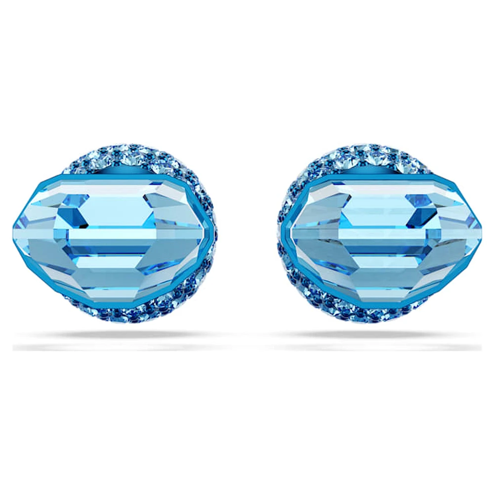 Lucent stud earrings, Pavé, Ball, Blue, Blue finish by SWAROVSKI