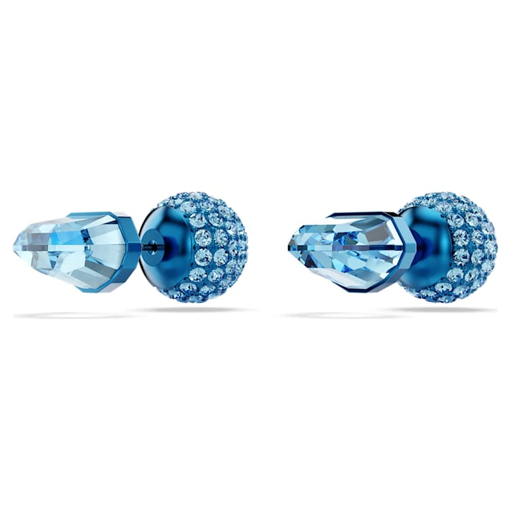 Lucent stud earrings, Pavé, Ball, Blue, Blue finish by SWAROVSKI