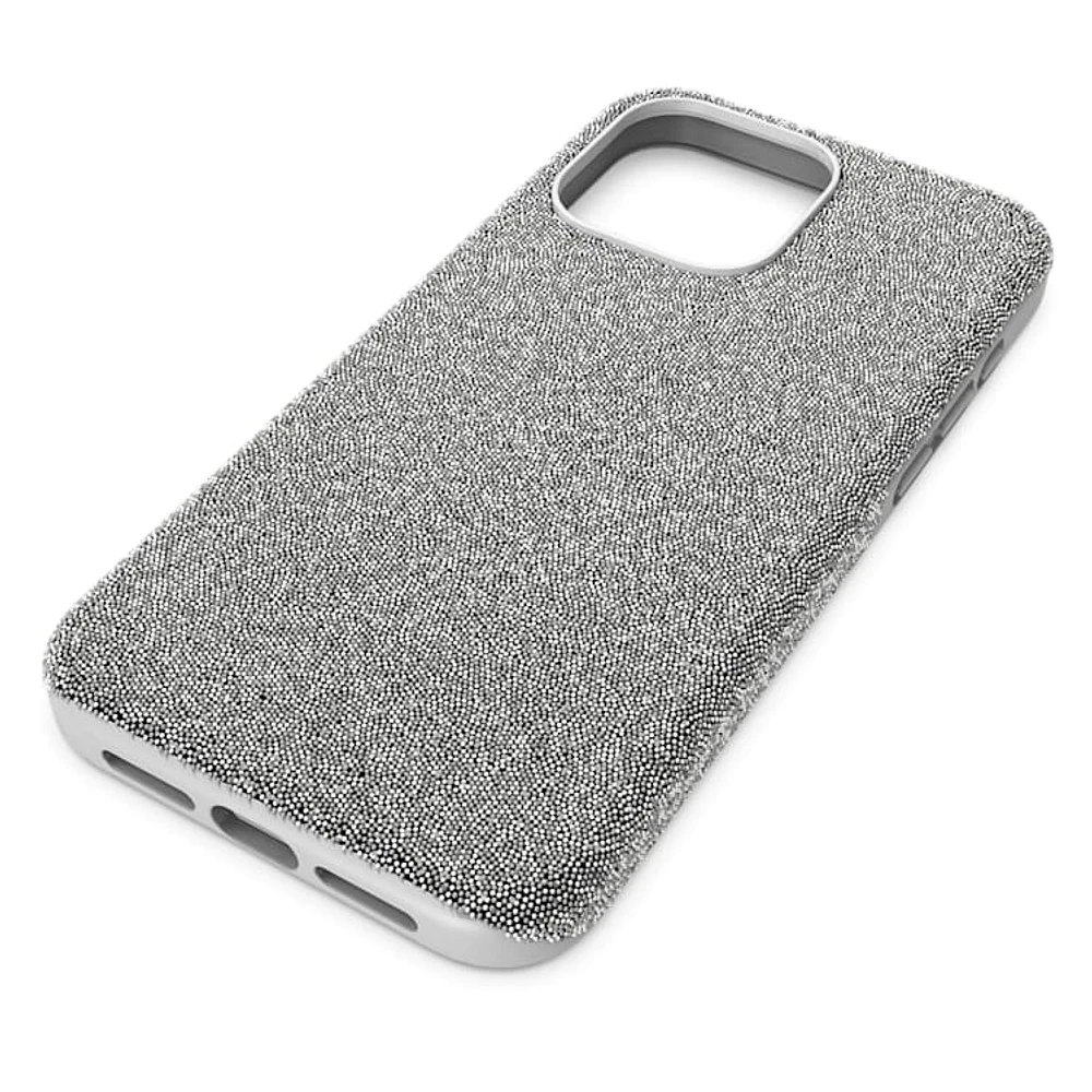 High smartphone case, iPhone® 15 Pro Max, Silver Tone by SWAROVSKI