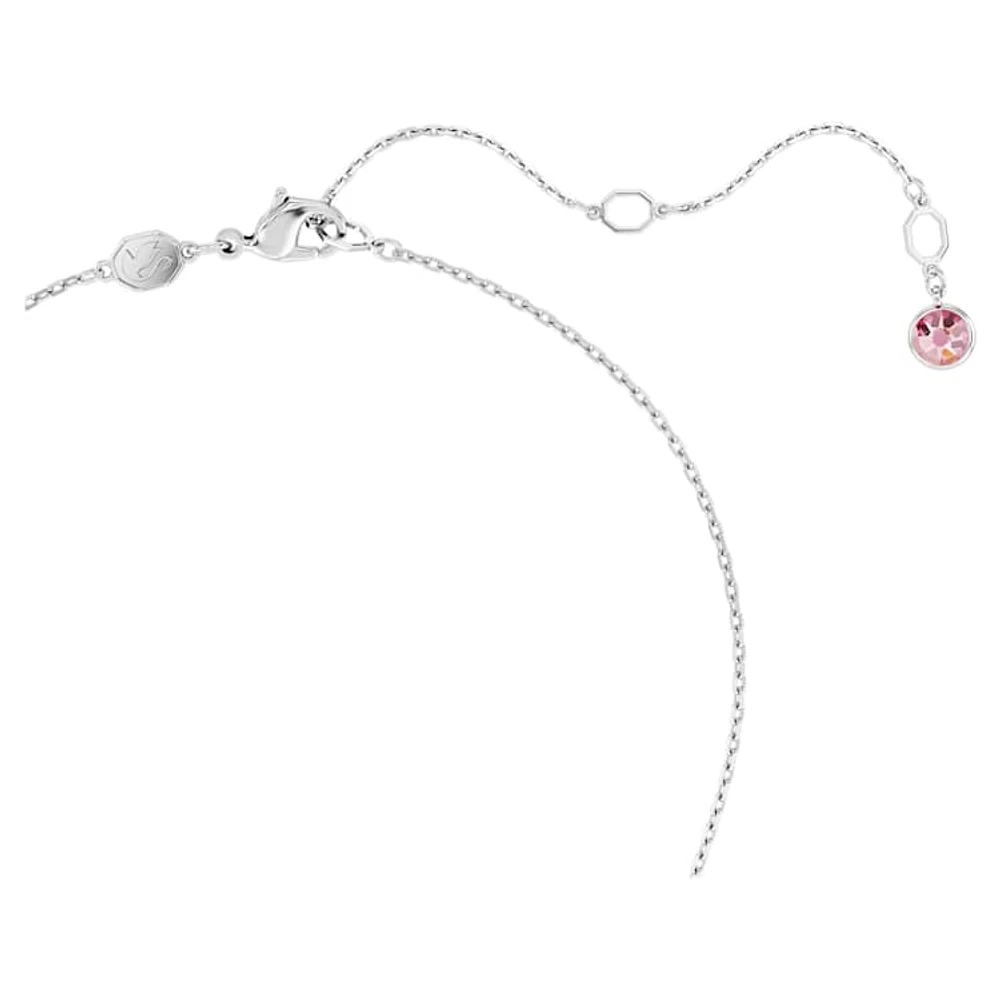 Idyllia pendant, Flower, Pink, Rhodium plated by SWAROVSKI