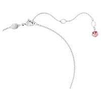 Idyllia pendant, Flower, Pink, Rhodium plated by SWAROVSKI