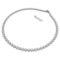 Una Angelic necklace, Round cut, Long, White, Ruthenium plated by SWAROVSKI