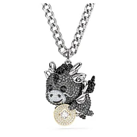 Chinese Zodiac pendant, Dragon, Grey, Mixed metal finish by SWAROVSKI