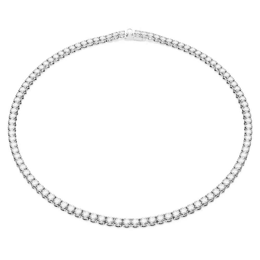 Matrix Tennis necklace, Round cut, White