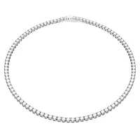 Matrix Tennis necklace, Round cut, White, Rhodium plated by SWAROVSKI