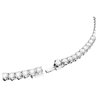 Matrix Tennis necklace, Round cut, White, Rhodium plated by SWAROVSKI