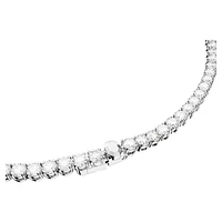 Matrix Tennis necklace, Round cut, White, Rhodium plated by SWAROVSKI