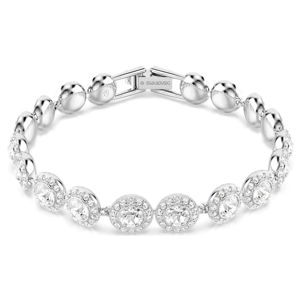 Una Angelic Tennis bracelet, Round cut, White, Rhodium plated by SWAROVSKI