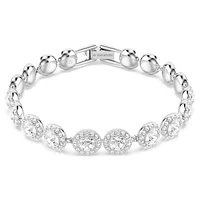 Una Angelic Tennis bracelet, Round cut, White, Rhodium plated by SWAROVSKI