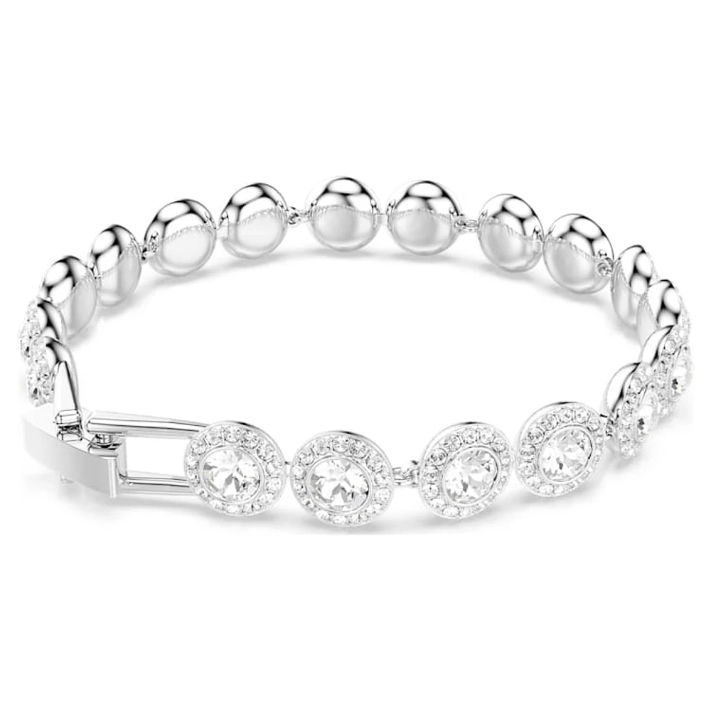 Una Angelic Tennis bracelet, Round cut, White, Rhodium plated by SWAROVSKI