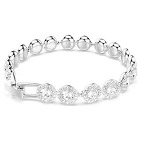 Una Angelic Tennis bracelet, Round cut, White, Rhodium plated by SWAROVSKI