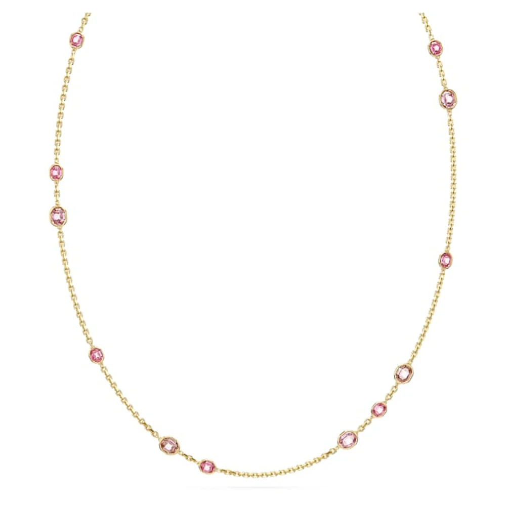 Imber strandage, Octagon cut, Long, Pink, Gold-tone plated by SWAROVSKI