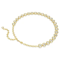 Imber Tennis necklace, Round cut, White, Gold-tone plated by SWAROVSKI