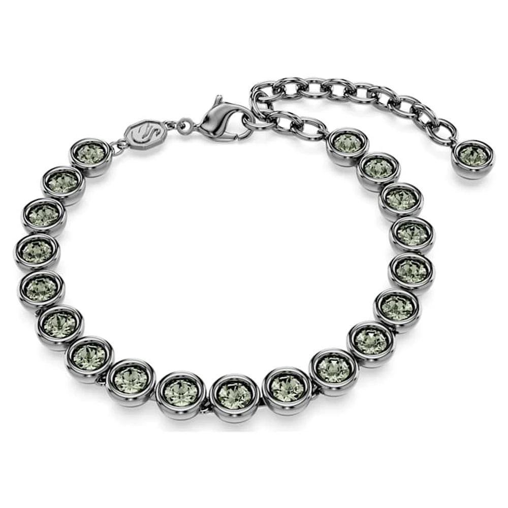 Imber Tennis bracelet, Round cut, Black, Ruthenium plated by SWAROVSKI