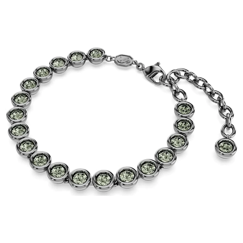 Imber Tennis bracelet, Round cut, Black, Ruthenium plated by SWAROVSKI