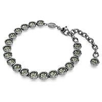 Imber Tennis bracelet, Round cut, Black, Ruthenium plated by SWAROVSKI