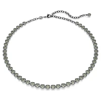 Imber Tennis necklace, Round cut, Grey, Ruthenium plated by SWAROVSKI