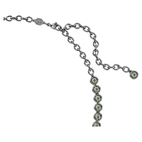 Imber Tennis necklace, Round cut, Grey, Ruthenium plated by SWAROVSKI