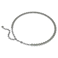 Imber Tennis necklace, Round cut, Grey, Ruthenium plated by SWAROVSKI